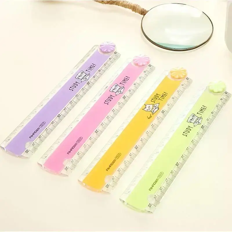 30 CM Kawaii Cute Kawaii Study Time Folding Ruler Multifunction DIY Drawing Rulers for Kids Students Office School Stationery