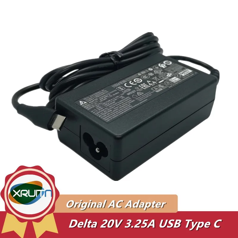 

Genuine Delta AC Adapter ADP-65KE B Type-C 65W 20V 3.25A Charger For MSI Summit E13 Flip Evo A11MT-253US 13.4" 2-in-1 Laptop