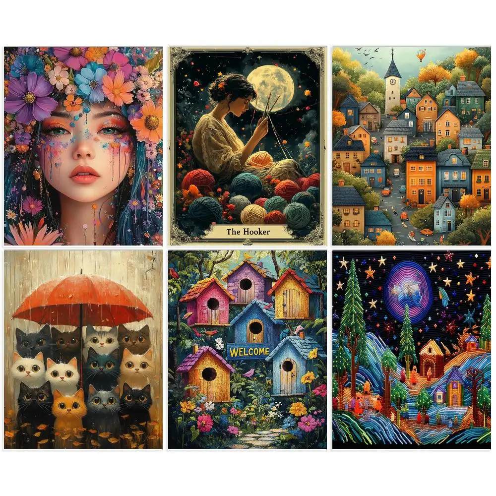 

SDOYUNO Diamond Embroidery Abstract Diamond Mosaic Portrait Full Square Drill Cross Stitch Kit Diamond Painting Beads Full Set H