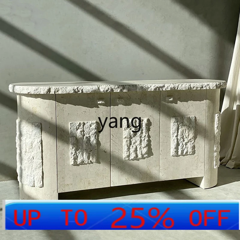 

Lh solid wood dining side cabinet villa living room wabi wind locker light luxury high-end locker