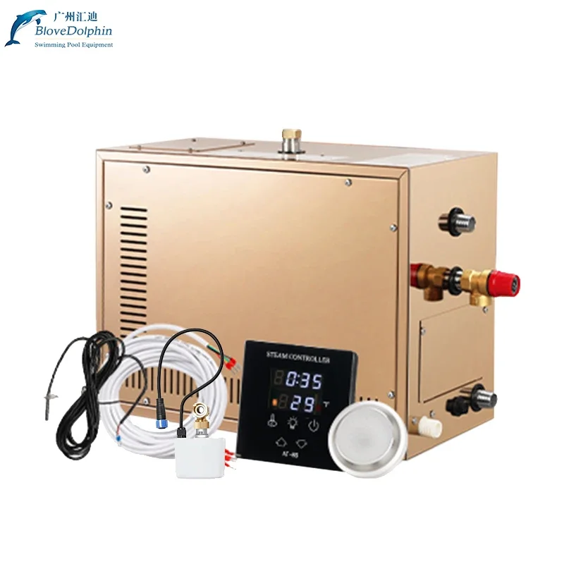 Electric 3kw 4.5kw 6kw 9kw Sauna Steam Generator for 2 People Wet Steam Bath Machine with Control Panel for Home Use
