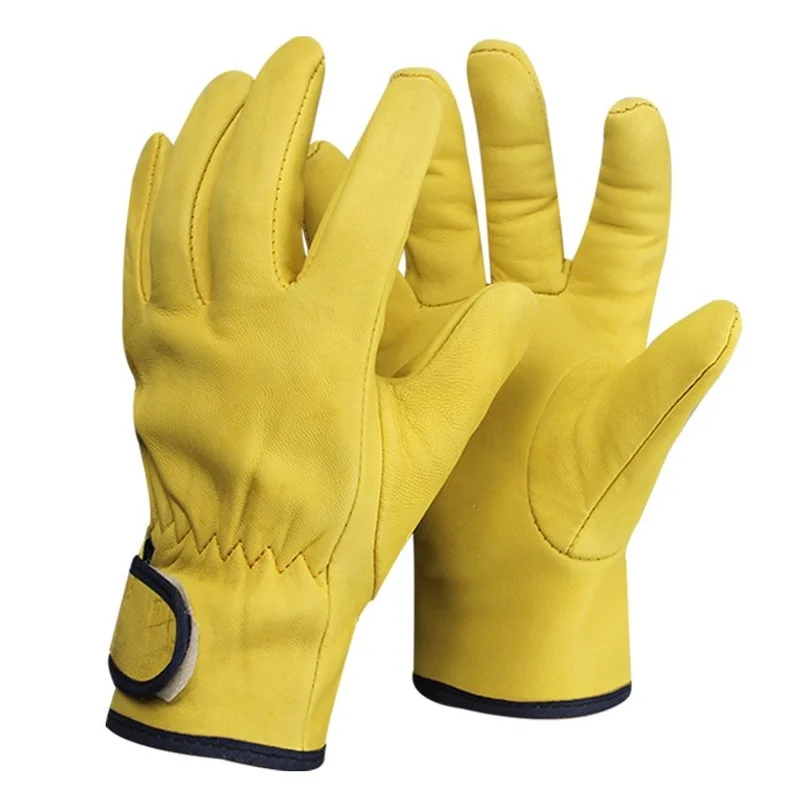 Work Gloves Wholesale Sheepskin Sports Safety Protective Gloves Anti Scald Wear-resistant Driving Grinding Welding