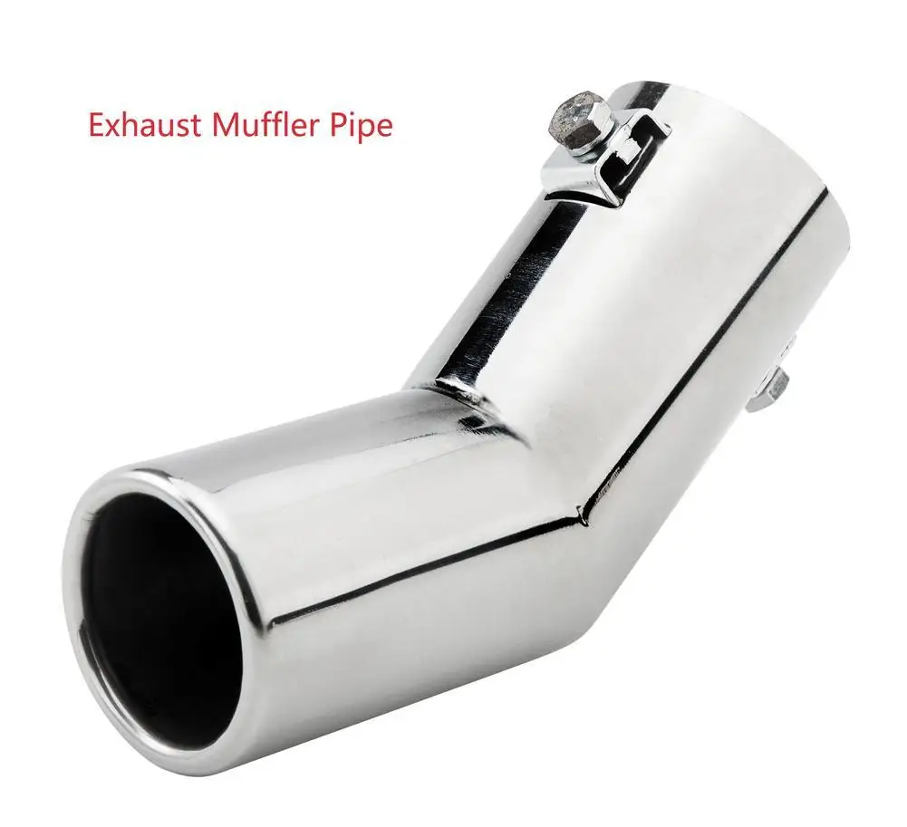 51mm Universal Exhaust System End Pipe Stainless Steel Car exhaust whistle Single Round Bending Muffler Tip for Mitsubishi Mazad