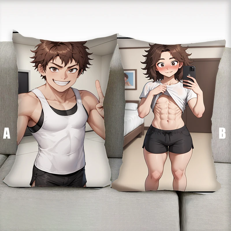 

Anime Pillow Transformation Anthro Furry Dakimakura Sfw Half body Cartoon Pillow Core Double Side Print