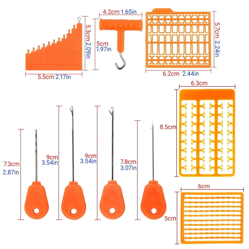Hirisi Karpervissen Aas Naald Kit 7-in doos Visaas Gereedschap Accessoires BT09 Visaccessoires