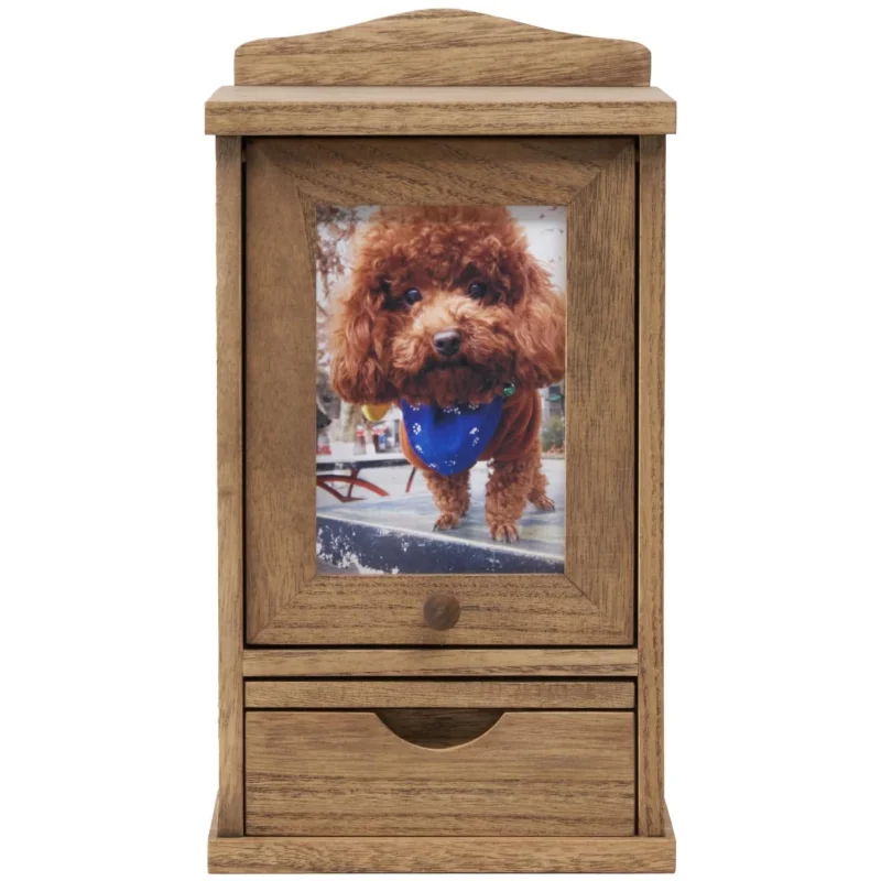 Hot Wooden Puppy Cute Memorial Supplies Corrosion and Insect Repellent Wood Pet Urn Storage Pet Feeding Natural