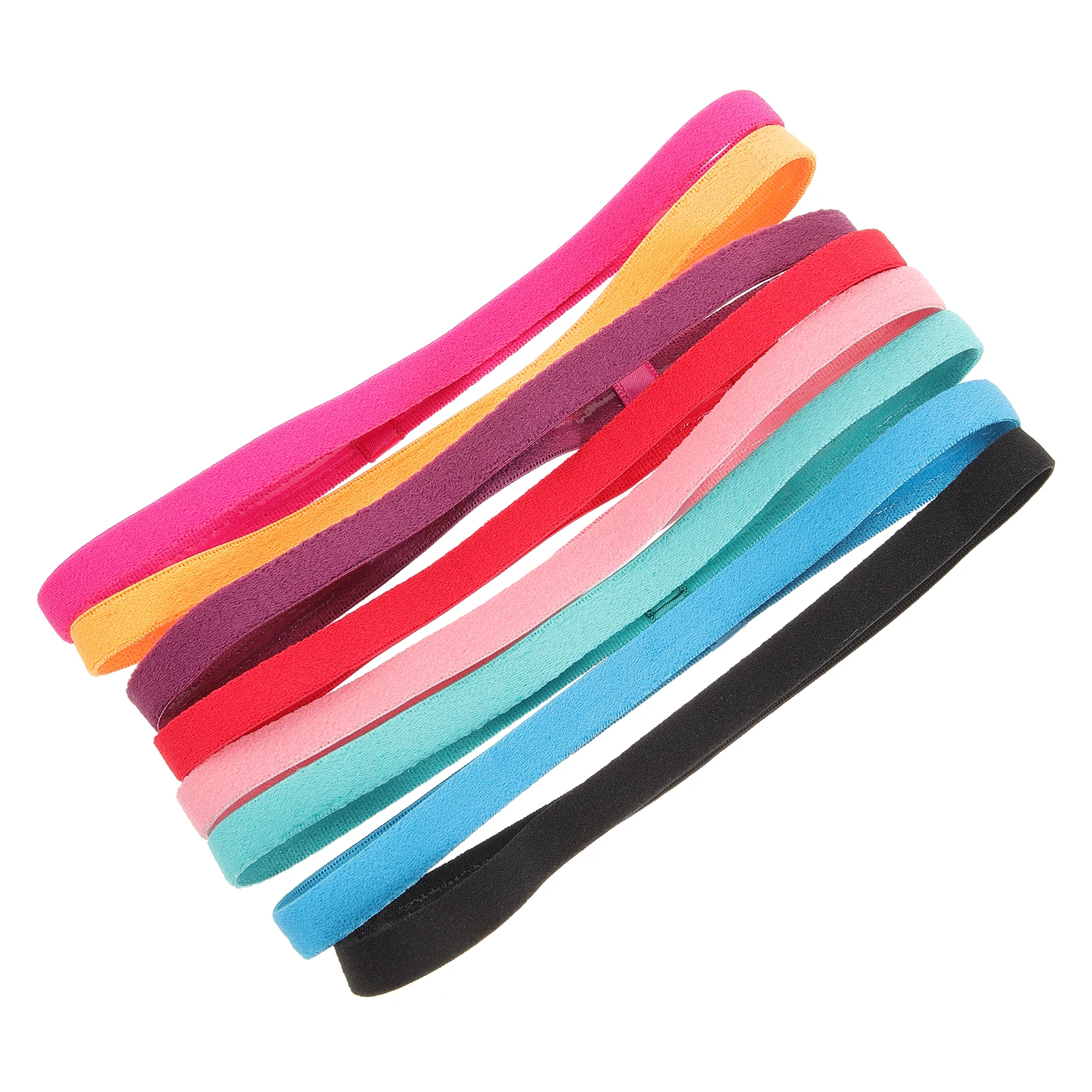 

8pcs Anti-slip Headband Non-skid Elastic Gym Hairbands for Men Women Sweat Proof Lightweight Comfort Fit Random Colors