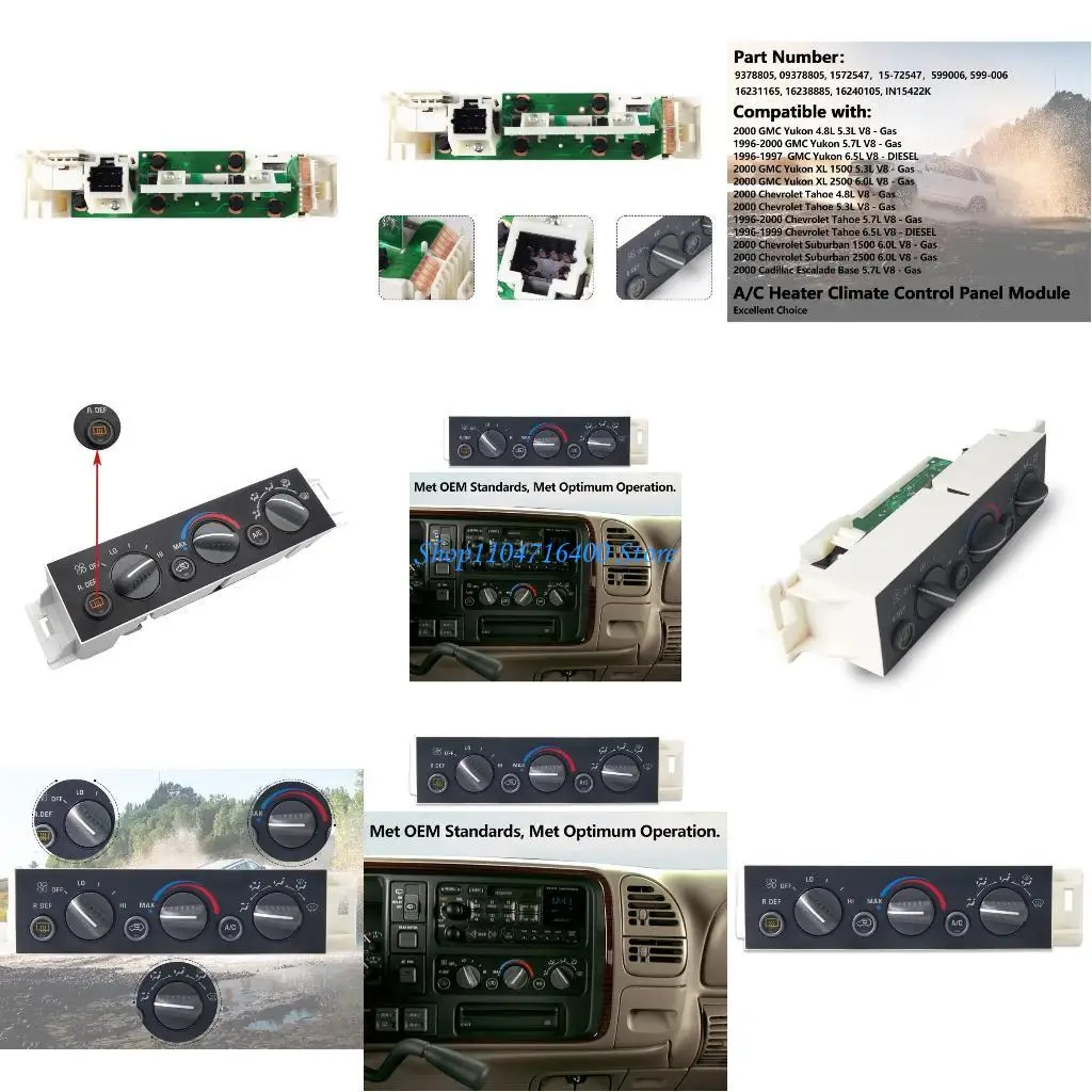 y1gd Precise Temperature Contro Panel Reliable Climate Control Panel Versatile Climate Control Module 599-006 Replacement