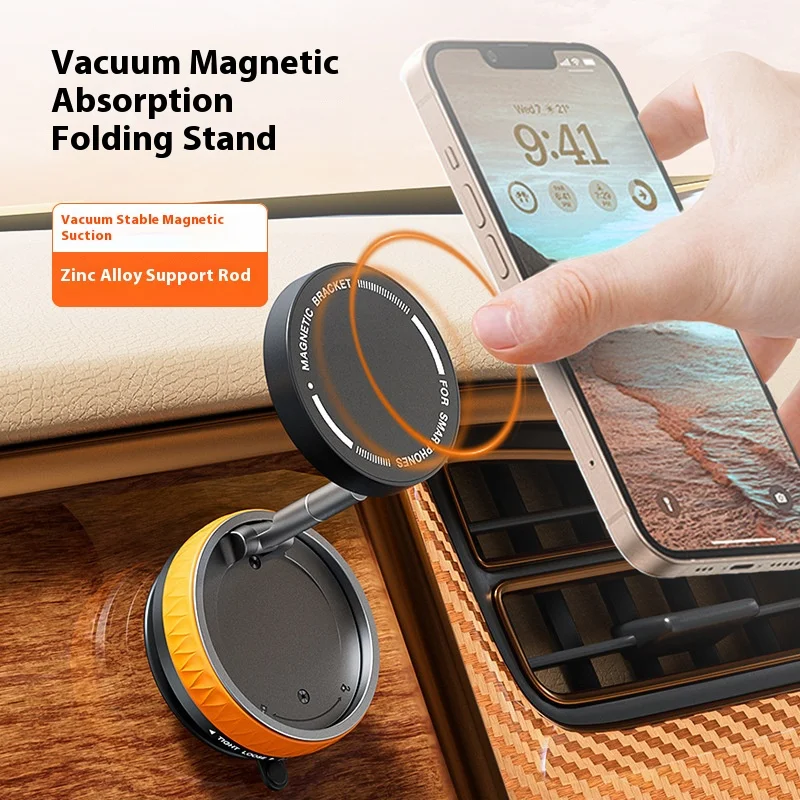 

K10B Vacuum Adsorption Magnetic Phone Car Holder for 2025 Suction Cup Dedicated Navigation Folding Phone Holder