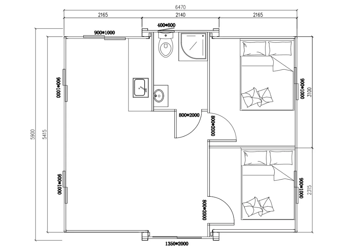 Mobile Expandable Container Tiny Residential Unit House Van Modular 20ft Folding Foldable Living House