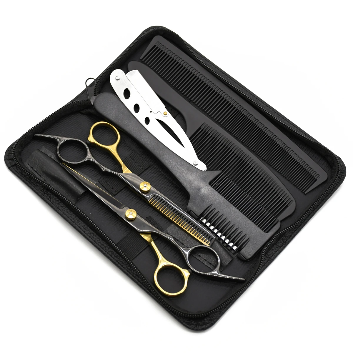 Hair Scissors 6" Japan Stainless Professional Hairdressing Scissors Barber Shop Hair Cutting Scissors Thinning Shears Razor Comb