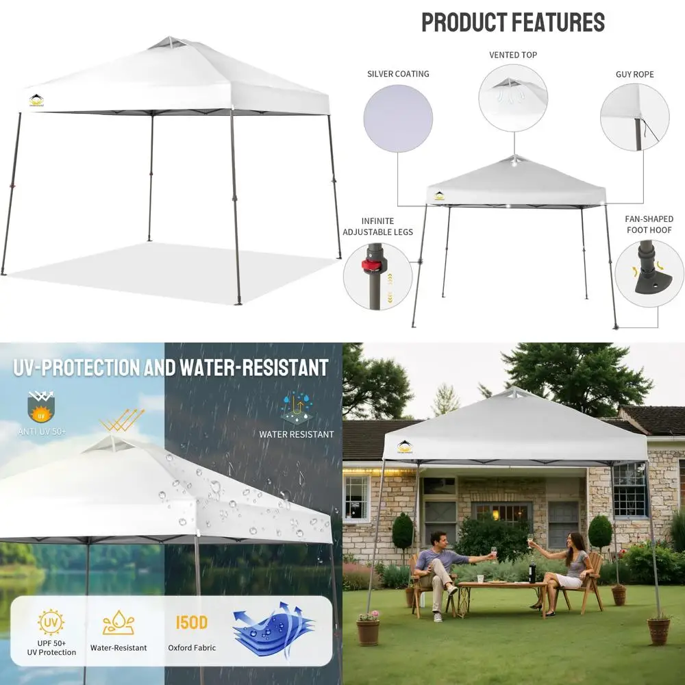 

Quick Setup 11x11 Pop Up Canopy Tent for Outdoor Events, Parties, and Camping with Easy Push Up Feature
