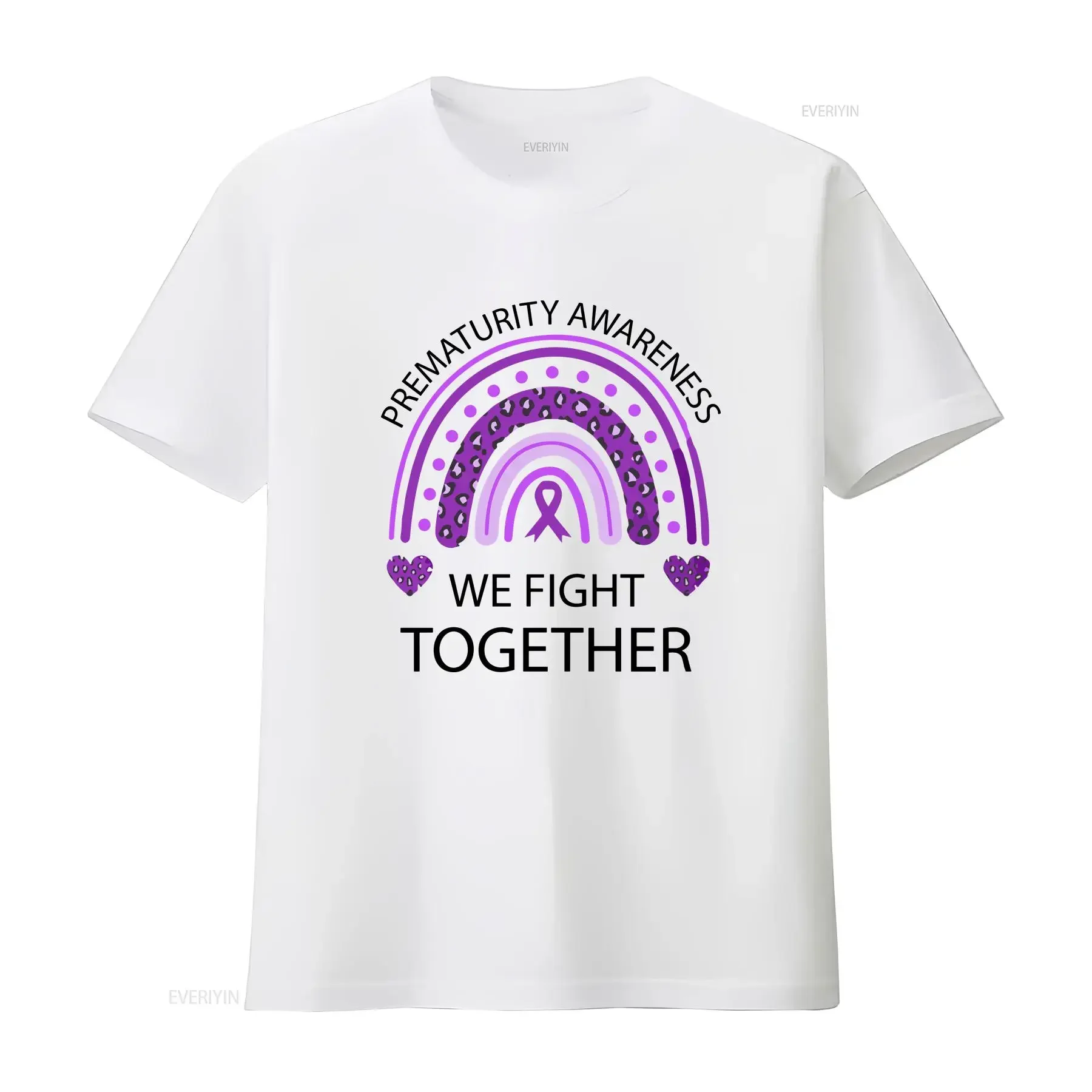 Camiseta de concientización sobre la prematuridad arcoíris, traje del Día Mundial, personal Preemie NICU, marzo para bebés, cinta púrpura vintage lavada