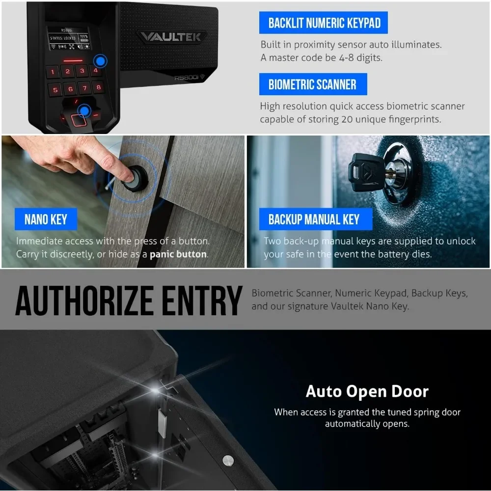 Tools Packaging Biometric Rifle Safe, Multi Gun Storage Intelligent Safe, with Automatic Door Opening Alarm for Smartphones