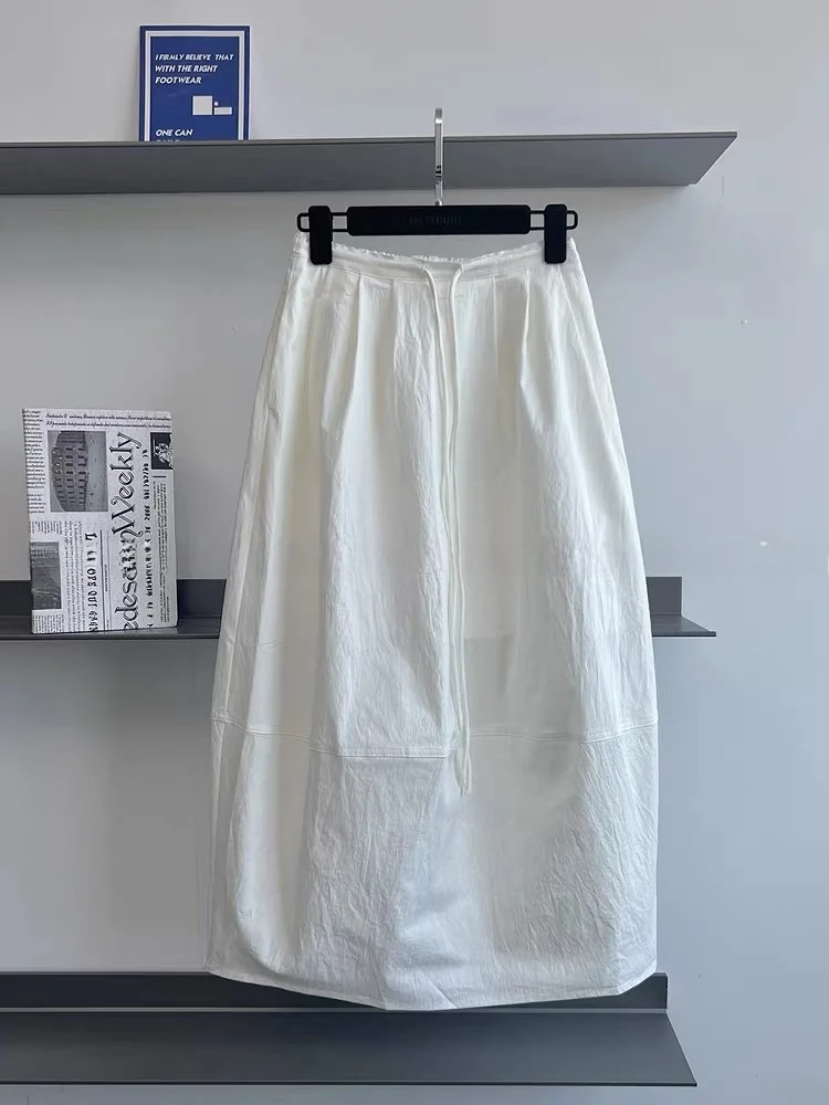 Ele Hoge Taille Lantaarn Rok Dames Zomer Knielange F Rok Afslanken A-lijn Dr Vintage Sle Woon-werkkleding
