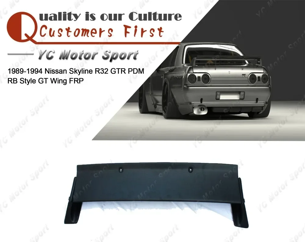 Autozubehör FRP Glasfaser PD Style Kofferraum GT Flügel mit Stange passend für 1989-1994 Skyline R32 GTR Heckspoiler Flügel