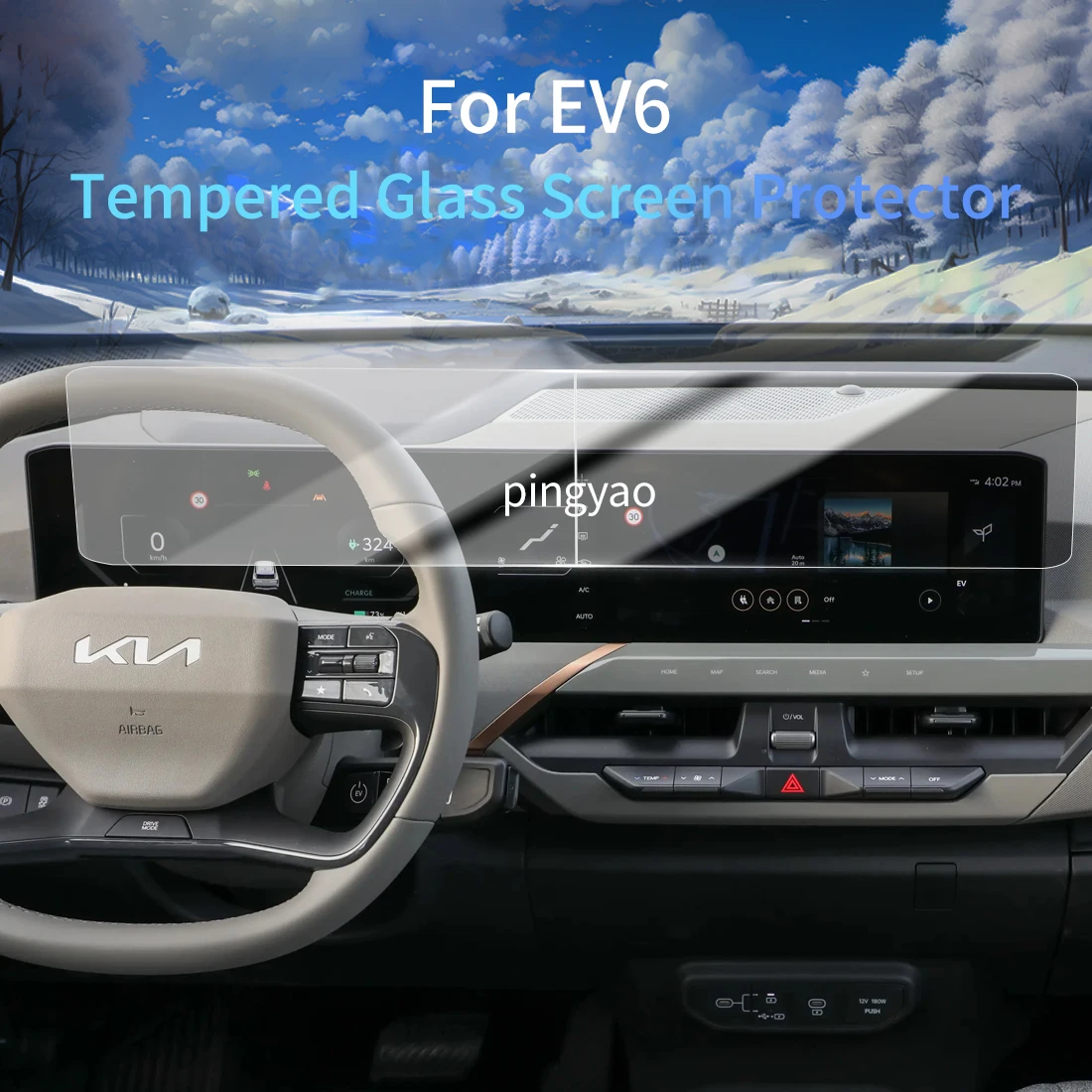 

Car Sticker Screen Protector Navigation Display Tempered Glass Protective Film Car Vehicle For 24 KIA EV6