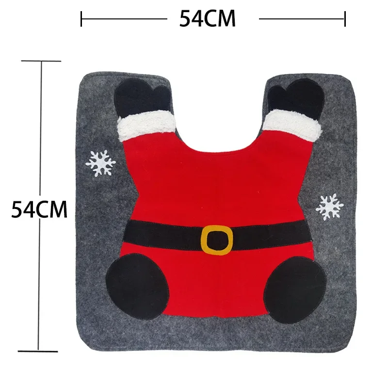 5PCS Christmas Toilet Seat Cover Father Christmas Toilet Seat Cover and Rug Christmas Bathroom Accessories Christmas Decoration