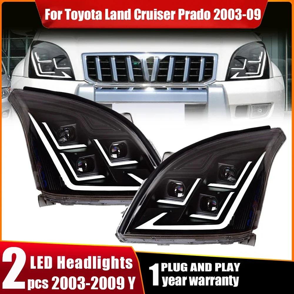 

Car Light for Toyota Prado LED Headlight 2003 2004 2005 2006 2007 2008 2009 Prado Lamp Drl Projector Lens Automotive Accessories