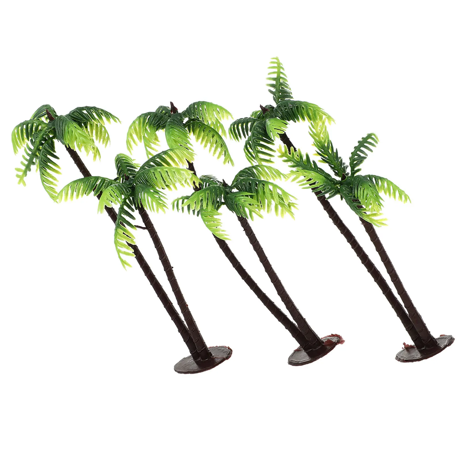 

3pcs Plastic Coconut Palm Tree Artificial Miniature Bonsai Decor Realistic Micro Landscape Diy Terrarium Supplies For