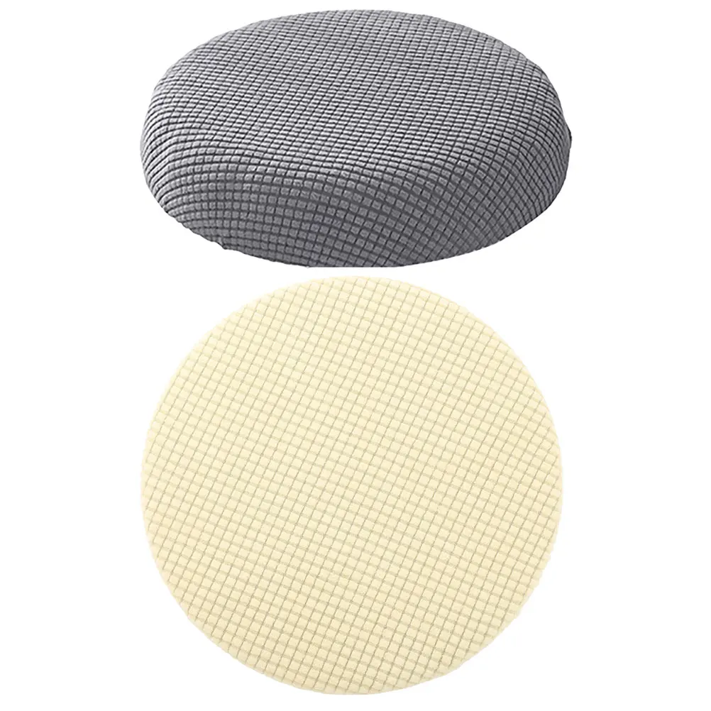 

2pcs Round Stool Covers Elastic Seat Protectors Polyester Anti Wrinkle Washable Chair Cover for Home Banquet Bar Event Decor