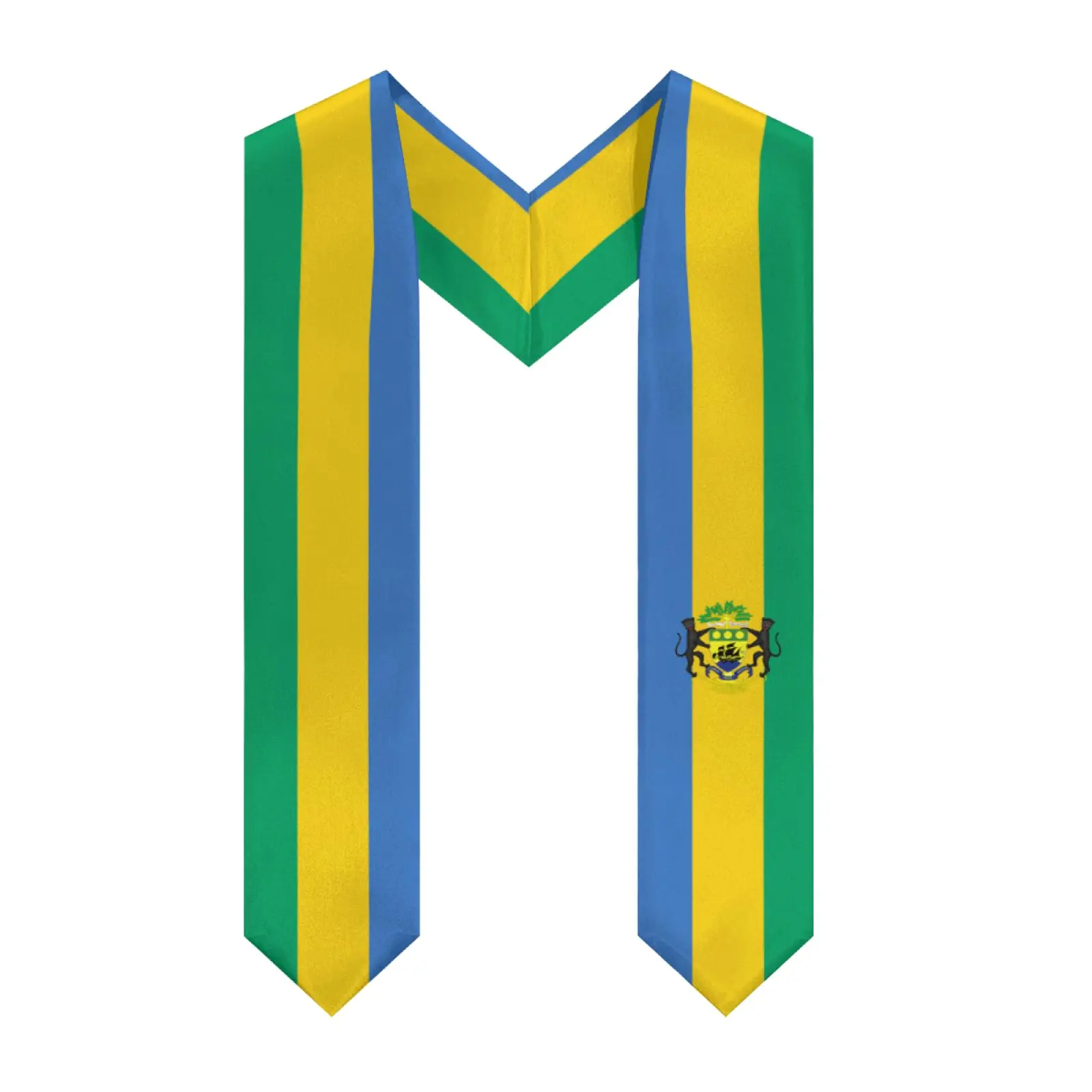 2025 Gabon Flag Graduation Stole Shawl Sash Honor For Study Aboard International Students