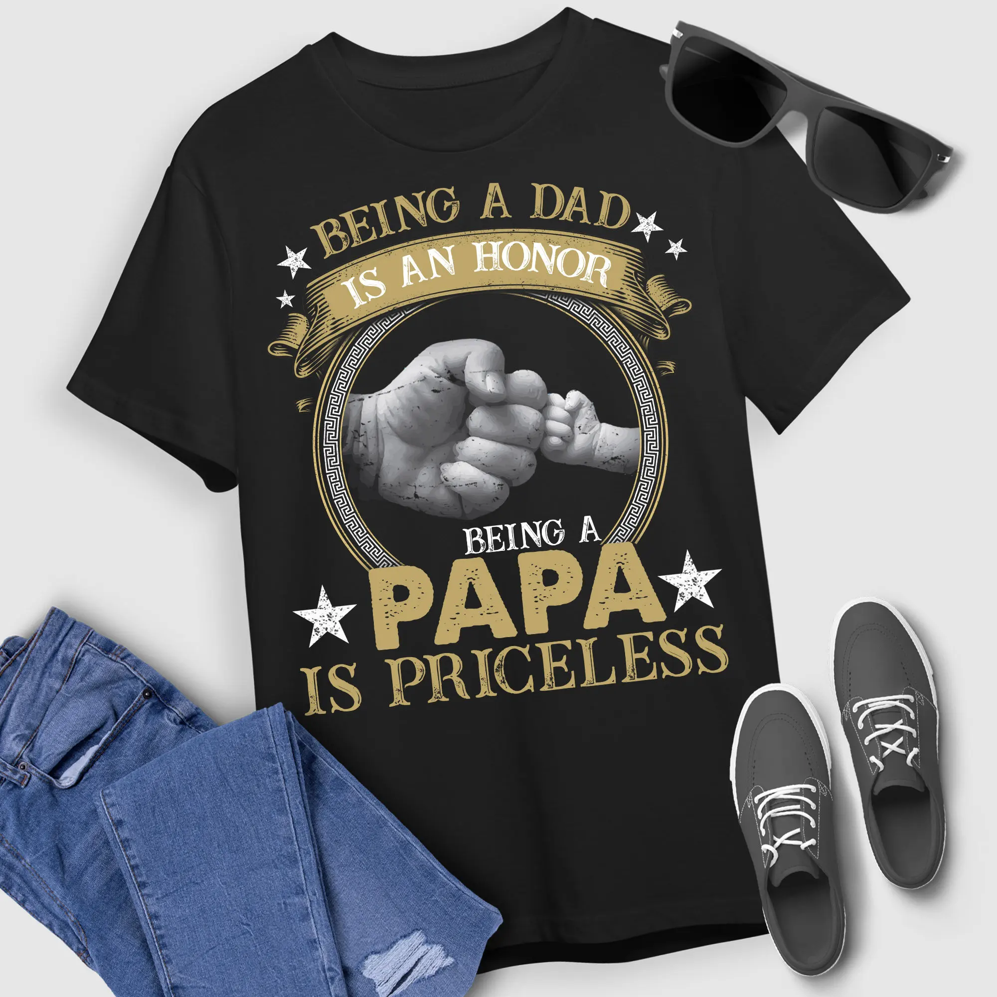 Being A Papa T Shirt Dad Is An Honor Priceless For Father