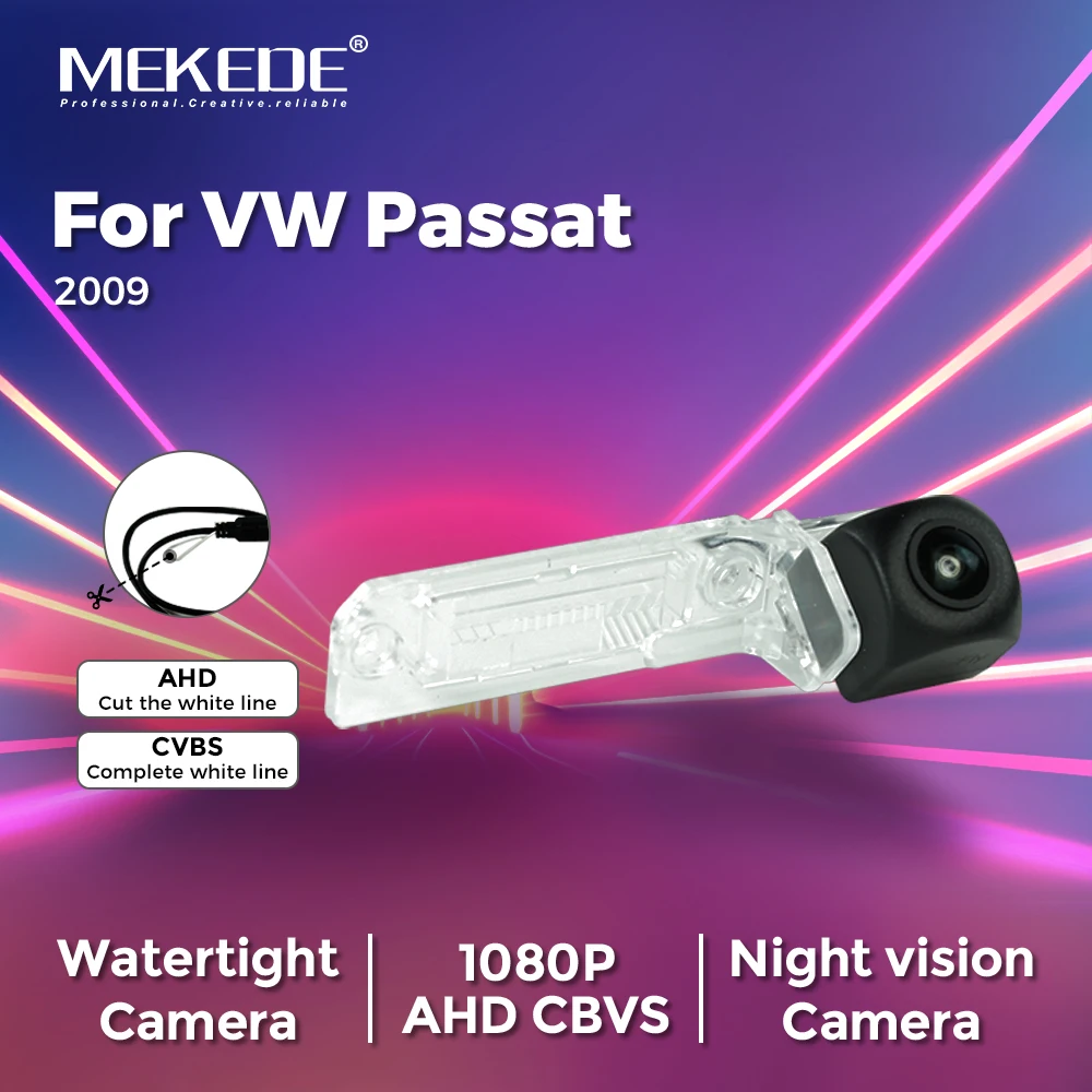 MEKEDE 1080P Kreisförmige Fisheye-Kamera mit hochauflösender Auflösung für VW Passat 2009 Rückfahrkamera 170 ° Weitwinkelkamera