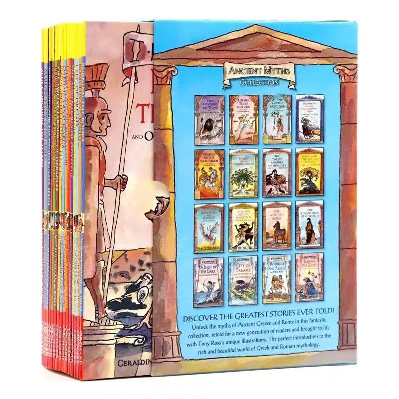 16 livres/ensemble mythologie grecque et romaine ancienne livres d'histoires pour enfants livres anglais
