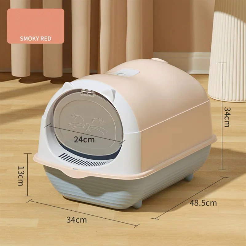 

Cat Litter Box Fully Enclosed Cat Toilet Splash Proof Odourproof Reversible Litter Box Cat Toilet Sandbox Pet Cleaning Supplies