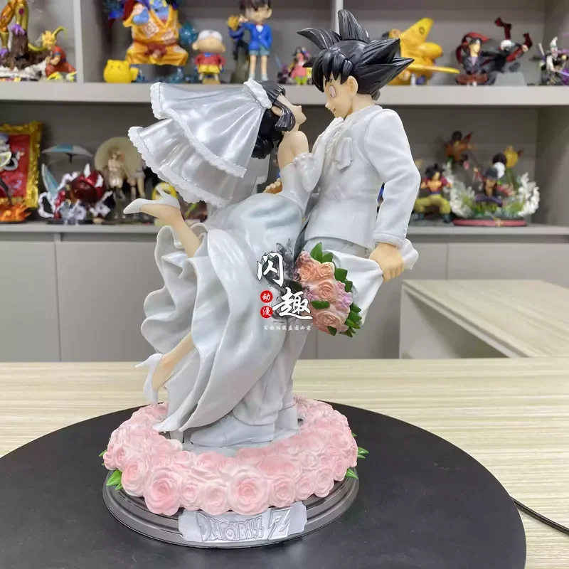 

31cm Dragon Ball Z Son Goku Figure Chichi Wedding Version Pvc Figurine Model Toys Statue Collection Ornament Couple Wedding Gift