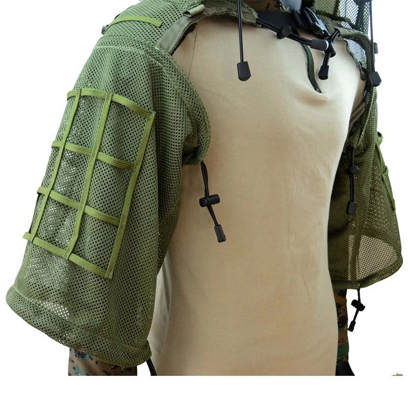 بدلة قراء الادسنس التكتيكية قناص الرماية شبكة موقع قراء شال معطف موحد الصيد القتالية Ripstop النسيج ثلاثية الأبعاد هود بدلة غيلي #6