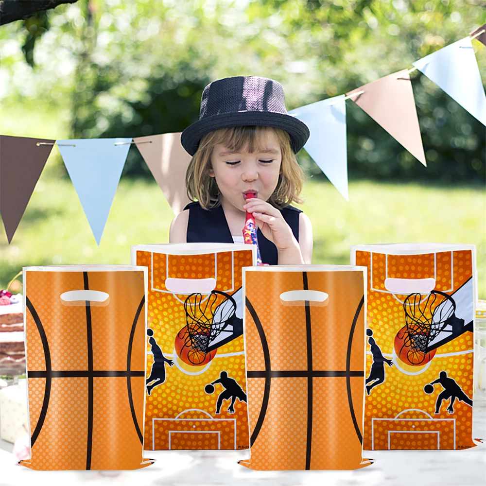 Basketball Theme 10pcs/lot Kids Boys Favors Happy Birthday Party Gifts Surprise Candy Bags Decorations Loot Bags