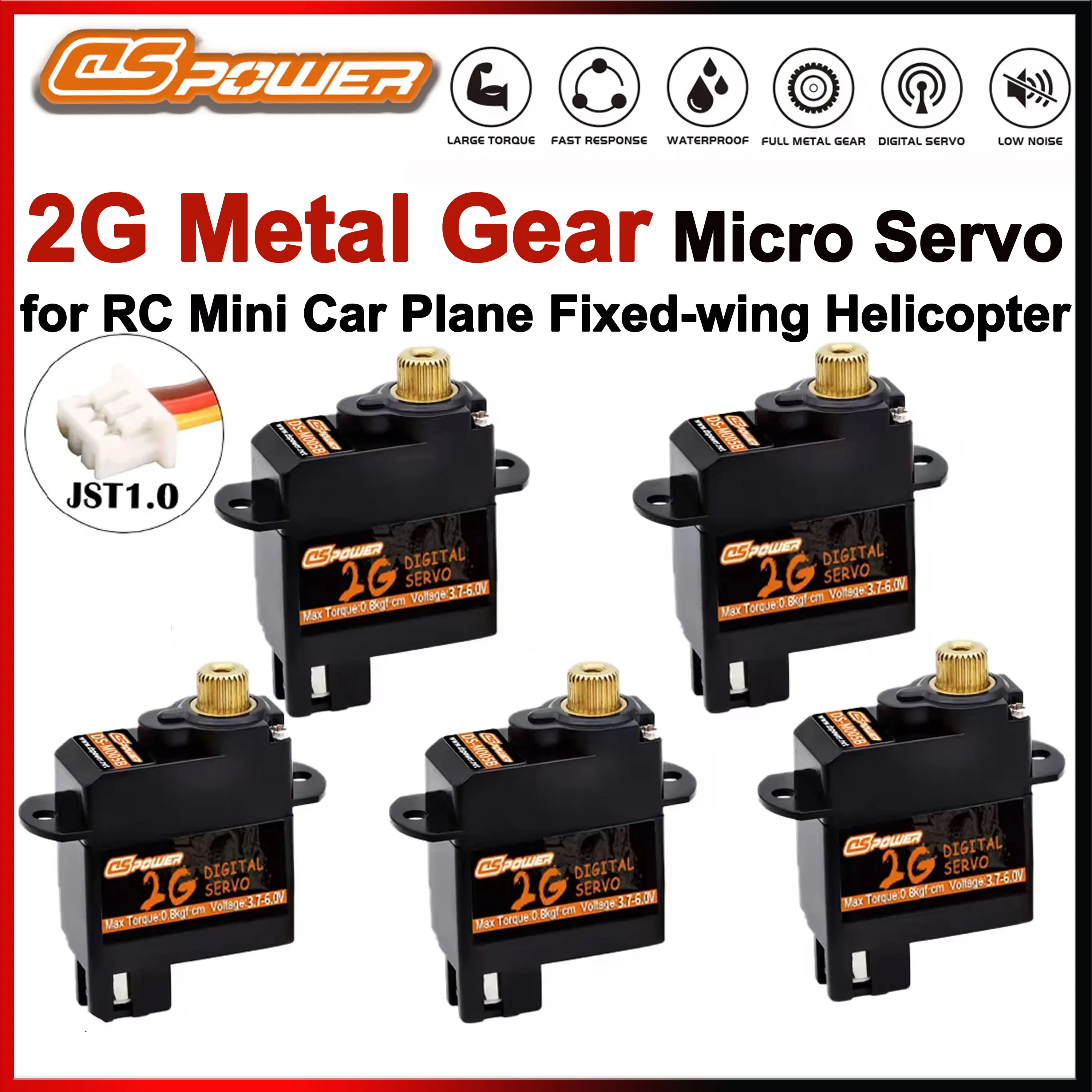 

1/5/10/20PCS DSpower 2g Micro Servo Metal Gear Mini Servo JST 1.0 for RC Airplane Helicopter Fixed-wing Aircraft Robot Toy Model