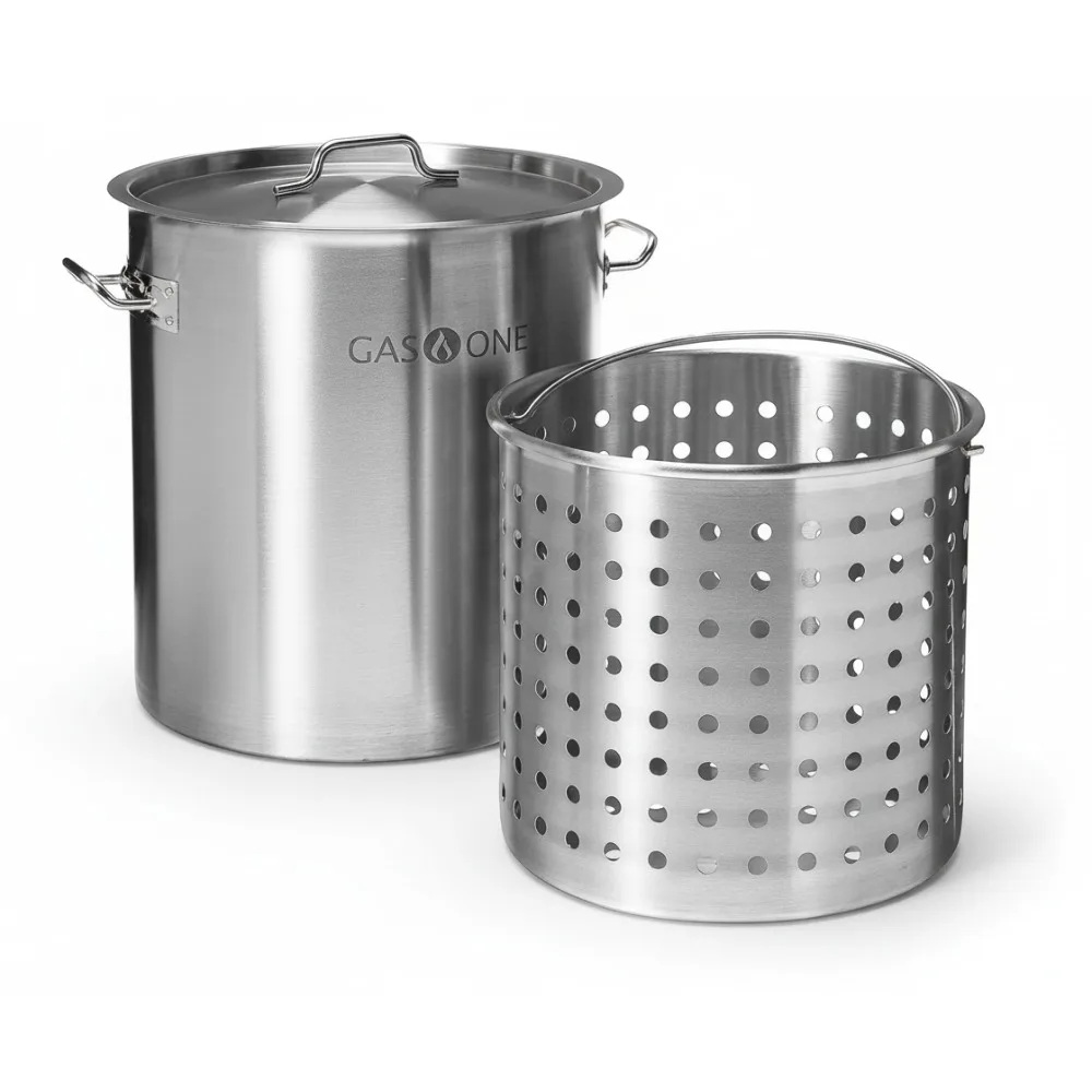 

Кастрюля из нержавеющей стали емкостью 36 карат с корзиной — сверхмощная кастрюля для жарки, заваривания и кипячения морепродуктов