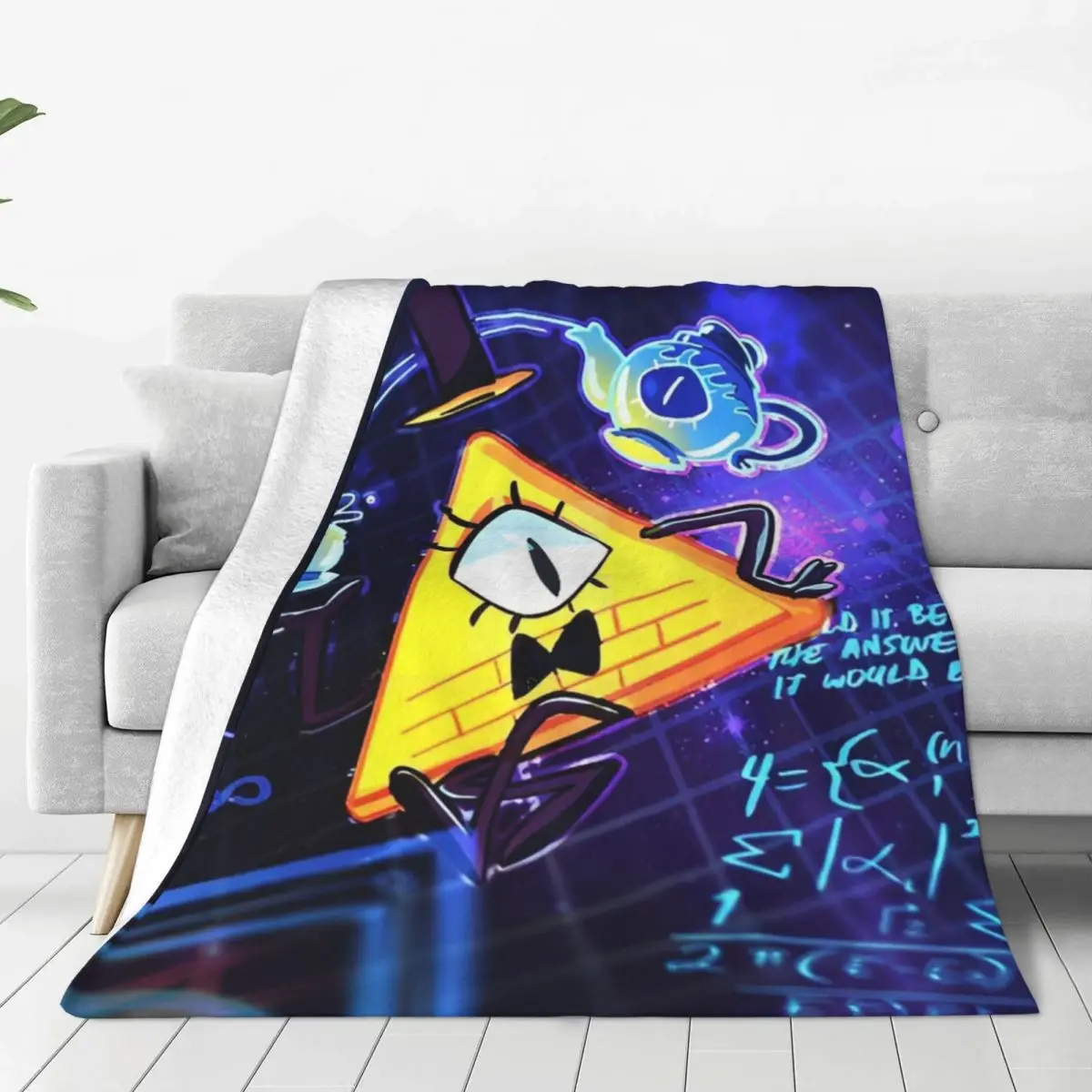 Gravity Falls Bill Cipher Blanket Cover Flannel Cartoon Anime Super Warm Throw Blankets for Airplane Travel Bed Rug