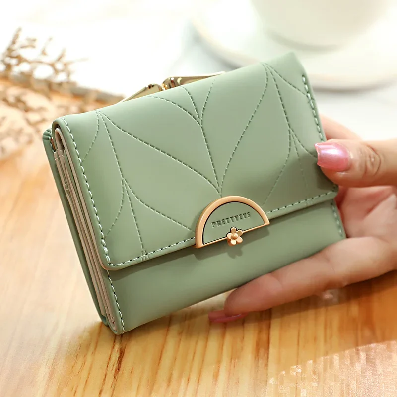 

Fashion Three Fold Purse Small Women Wallet Female Short Design Multifunction Lady Coin Porse Coin Pocket Fresh