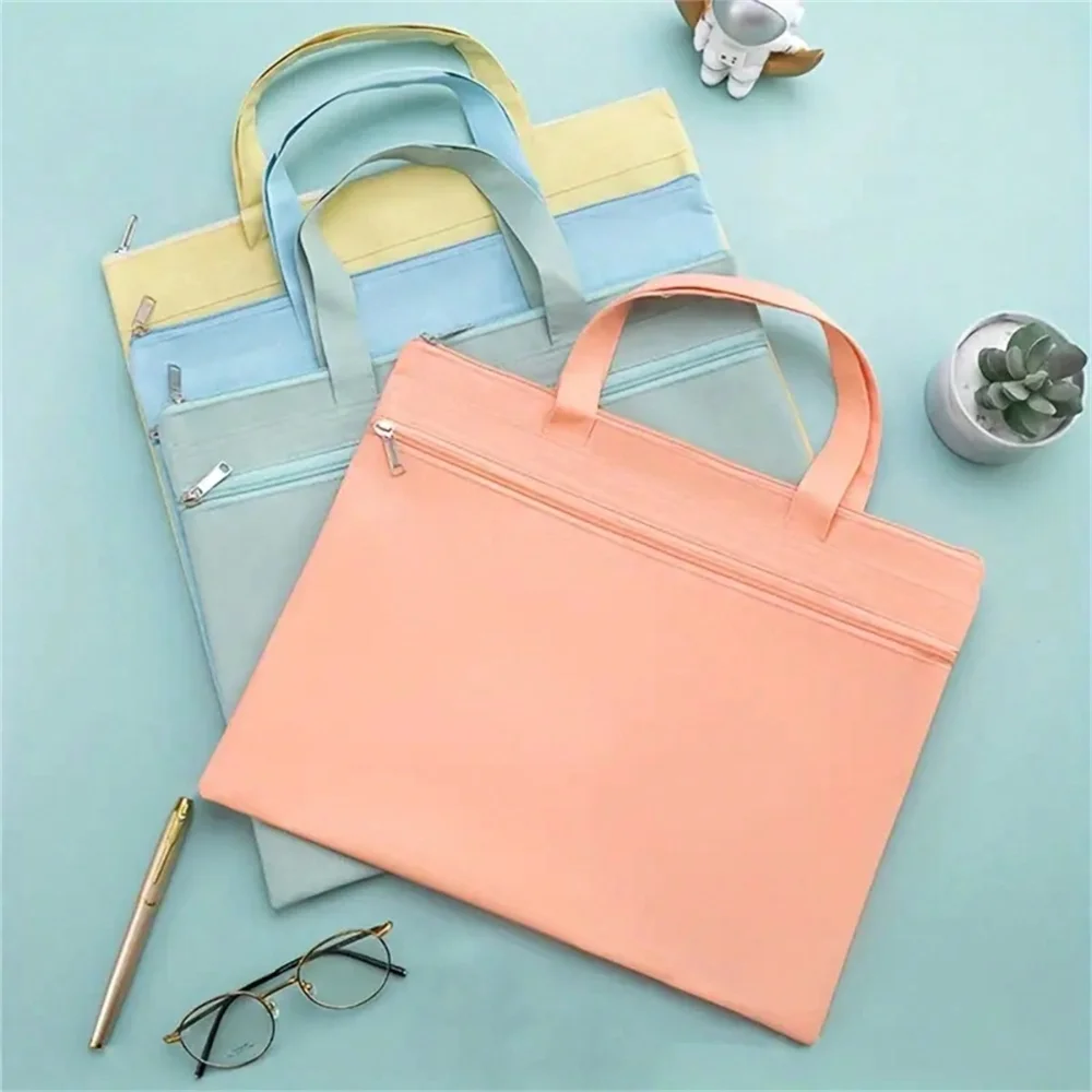 1pc Portable Double-Layer File Bag With Zipper Closure, Waterproof Storage Bag For Puzzle, A4 Foldable Document Storage Bag