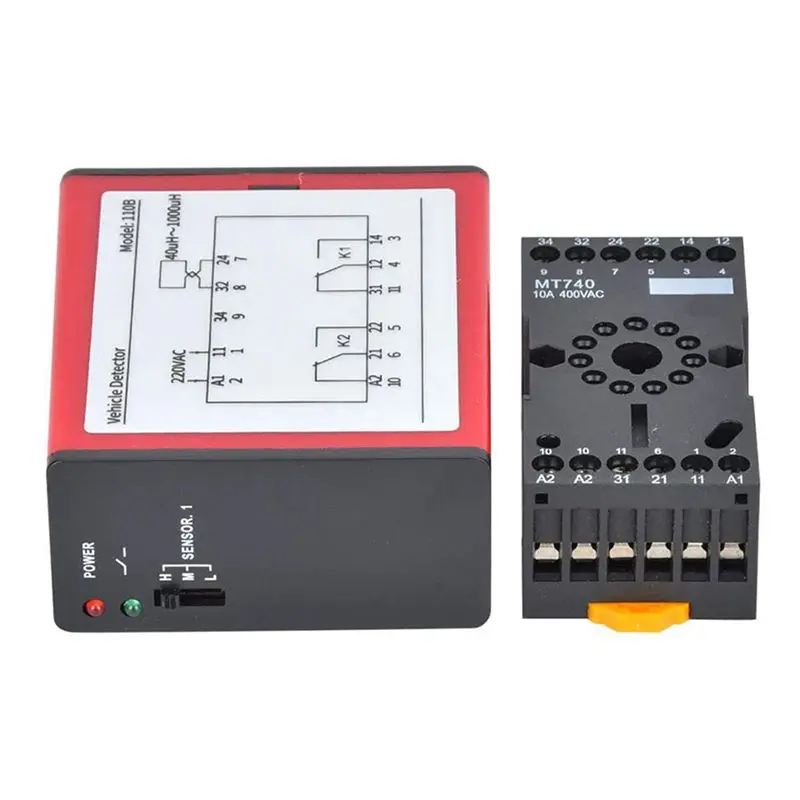 4X 110B Vehicle Detector AC220V Single Channel Inductive Vehicle Loop Detector For Car Parking Lot Access Control-Y41A