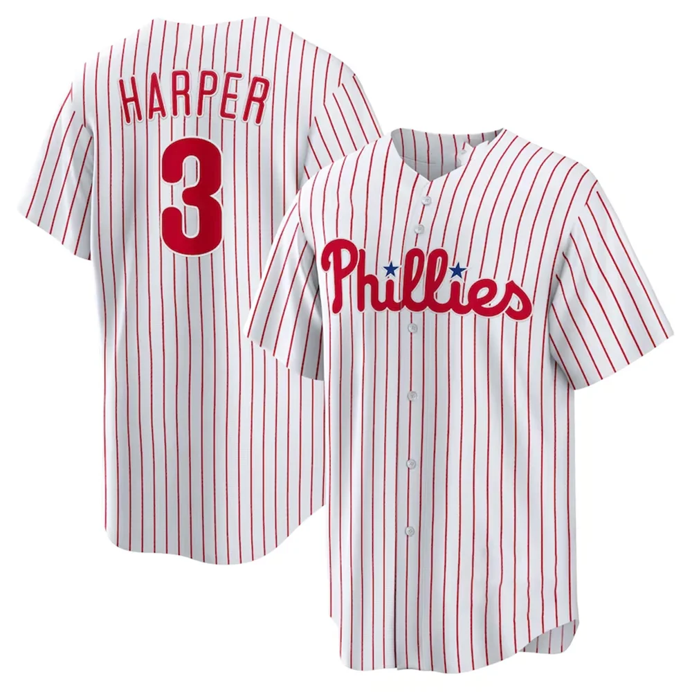 2024 Summer Phillies Baseball Shirt Los Angeles Adult Men\'s and Women\'s Comfortable Short Sleeve Philadelphia Teen Training Wear