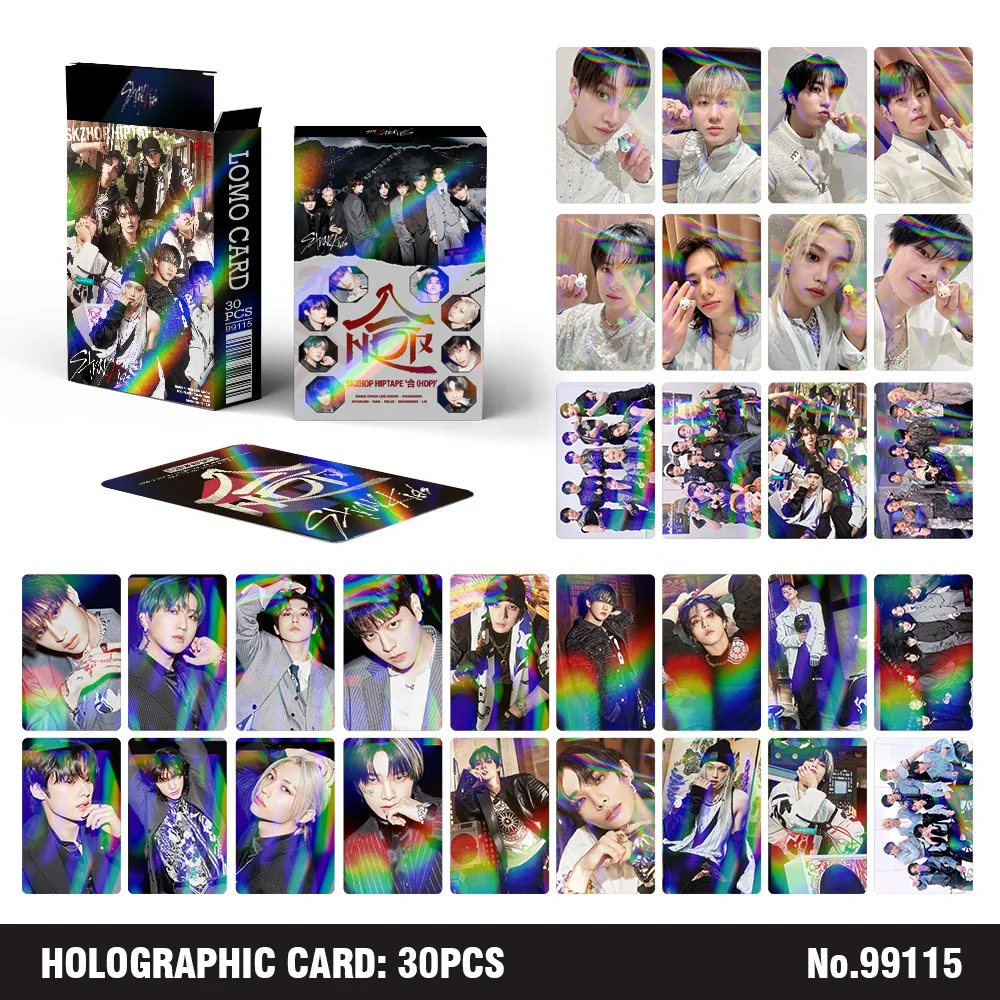 30Pcs/Set Kpop STRAYKIDS New Album HOP Photo Card Laser LOMO Card Korean Star Card Fan Collection