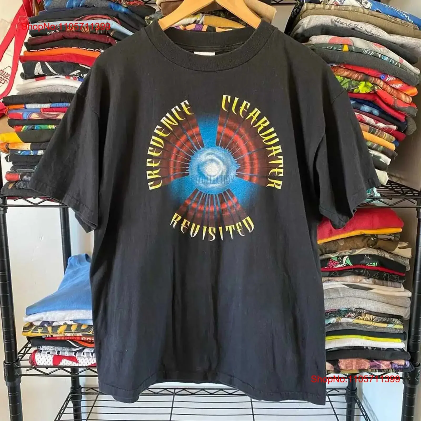 Vintage Creedence Clearwater Revisited Cotton Men T Shirt For Fan S 5XL long or short sleeves vintage Washed homme