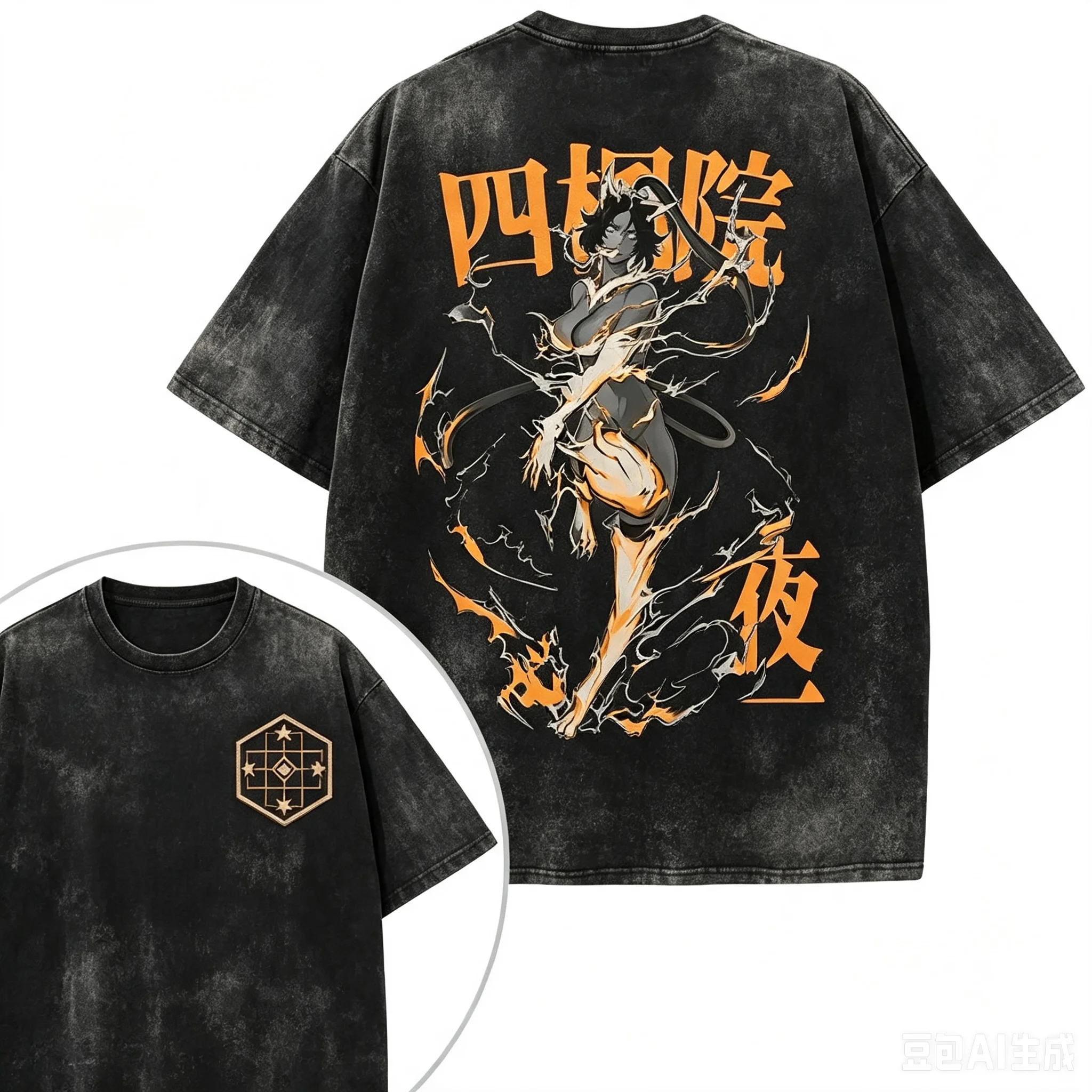 Bleach Yoruichi Shihoin Vintage Washed Graphic T‑Shirt Men Women Anime Art Print Short Sleeve Tee Unisex Manga Streetwear Tops