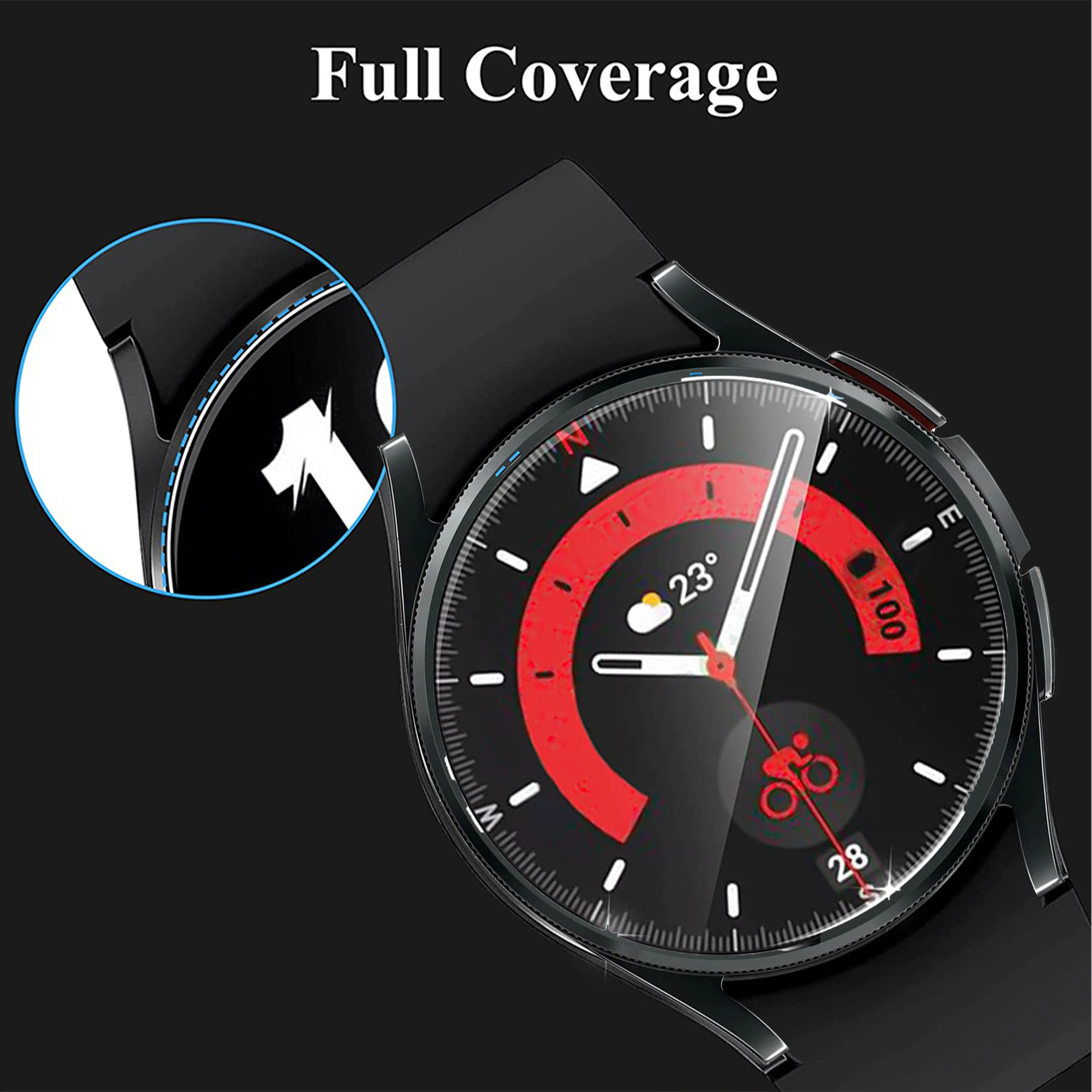 Tempered Glass for Samsung Galaxy Watch 4 5 6 40mm 44mm Classic 43mm 47mm Screen Protector Films Anti-Scratch Anti-Fingerprint