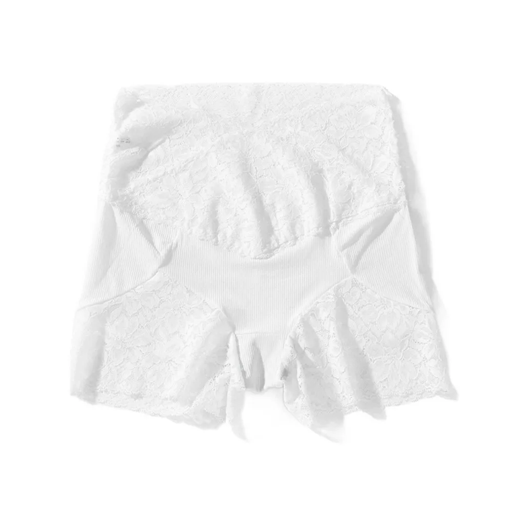 

Sweet Transparent Lace Safety Pants Tummy Control High Waist Seamless Shorts Underwear Mesh Flower Ladies Leggings Shorts Summer