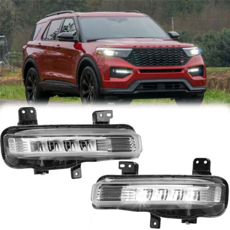 

For Ford Explorer 2020-2024 LED Fog Lights Front Bumper Lamps LED Daytime Running Lights-ABQF