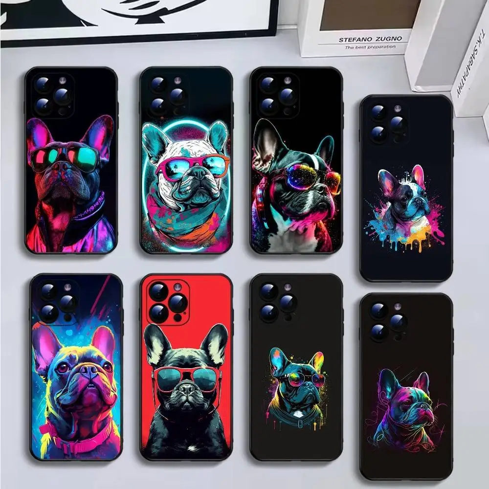 

Animal buldogue frances Phone Case For iPhone16,15,14,13,12,11 Plus,Pro Max,XS,X,XR,SE,Mini,8,7,Soft Black Cover