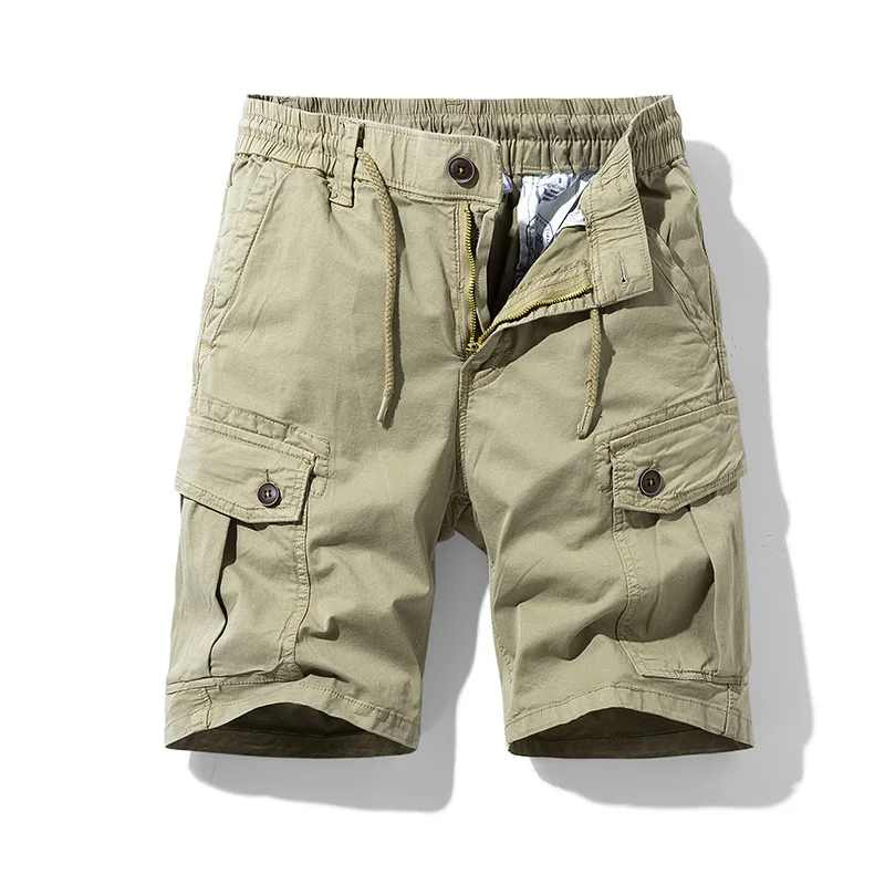 

Mens Solid Color Cargo Shorts Quick Dry Multi Pocket Hip Hop Breathable Summer Casual Cotton Breeches Lightweight Cargo Shorts