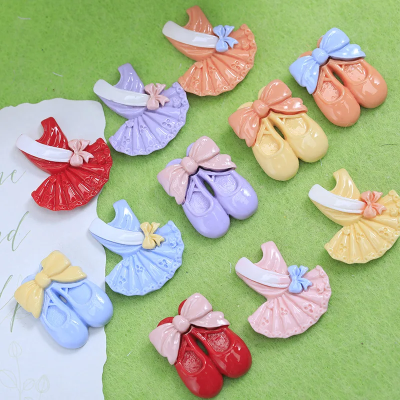 100 قطعة Kawaii الراتنج فلاتباك مصغرة فستان أحذية DIY بها بنفسك ل جراب هاتف دبوس الشعر المفاتيح أقراط سجل القصاصات دمية اكسسوارات #2