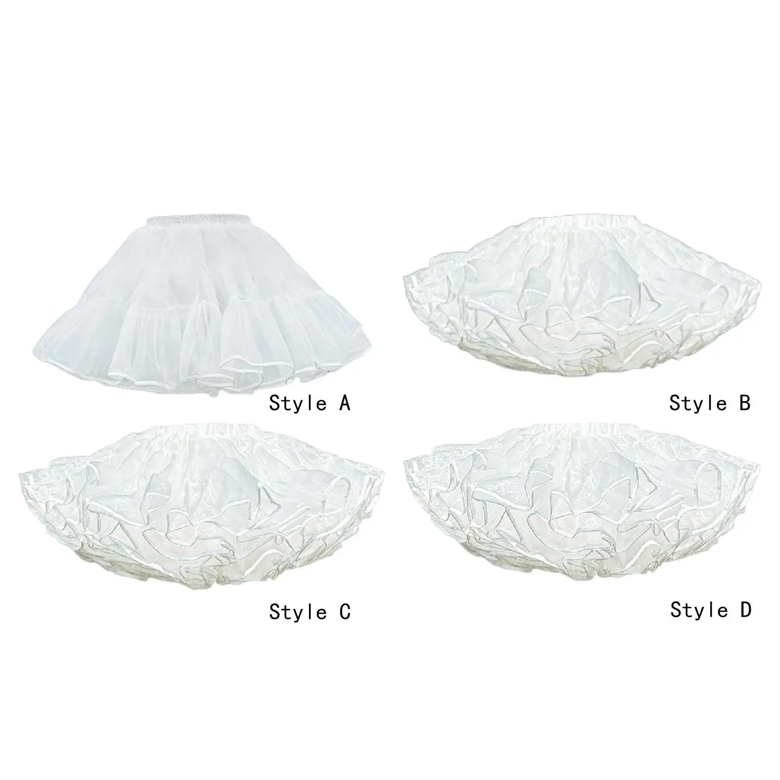 

Women's Crinoline Underskirt Hoopless Petticoat Half Slips Princess Bridal Dress Elastic Waistband Tulle Petticoat Tutu Skirt